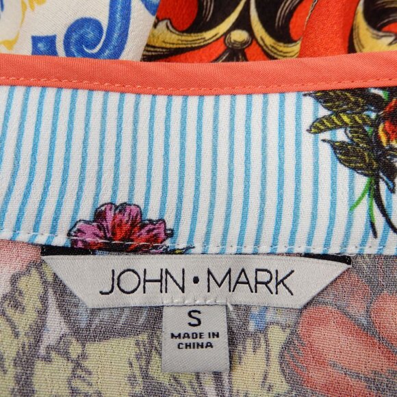 John Mark Embroidered Print KIMONO Jacket Size S Multi Tassel Sleeve NWT $119 - Picture 3 of 10